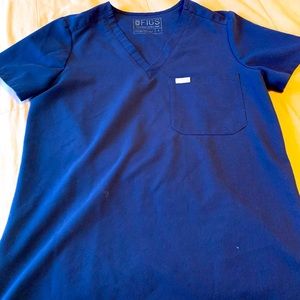 Navy Figs Scrub Top